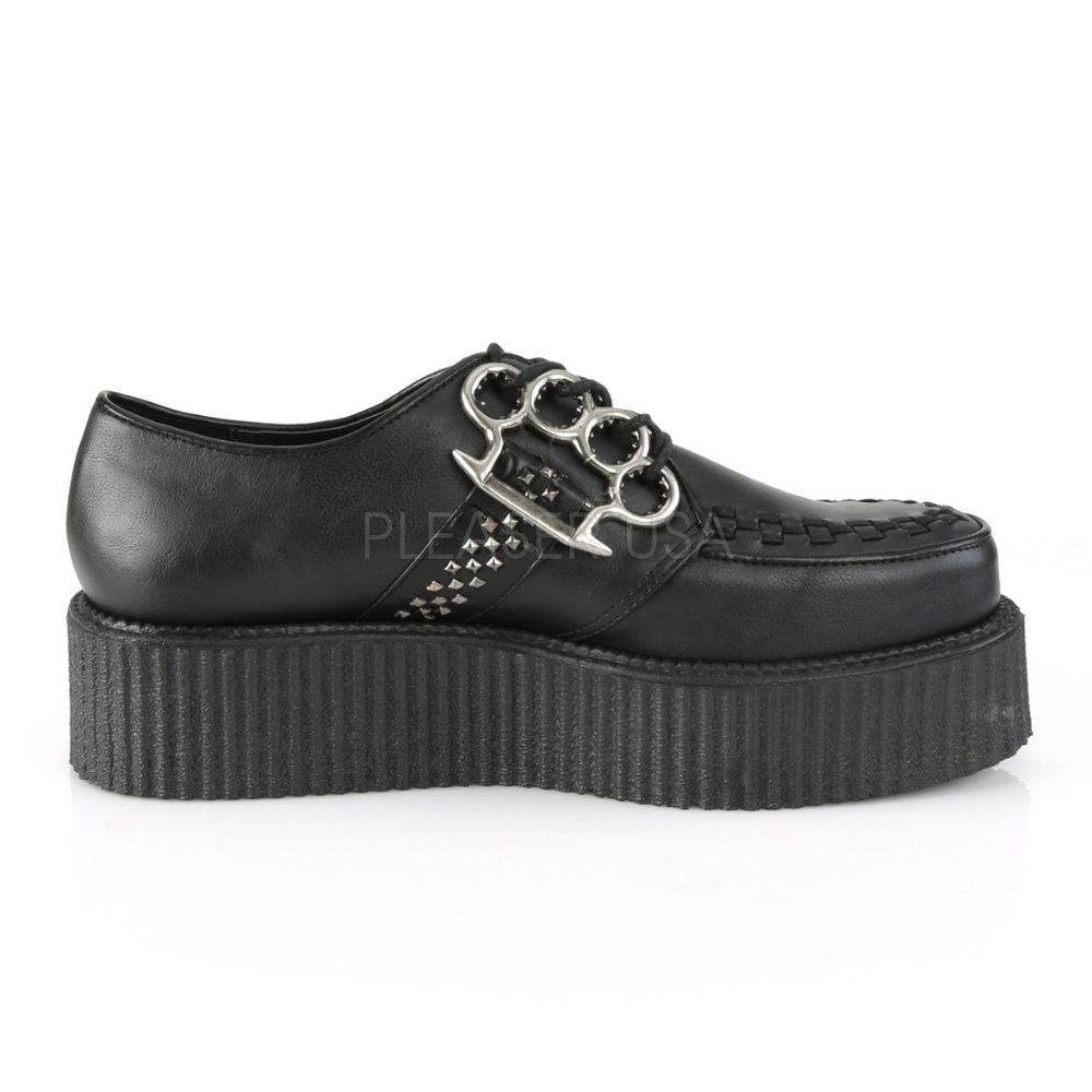 Mens Goth Platform Brass Knuckles Creeper Shoes - Picture 5 of 5
